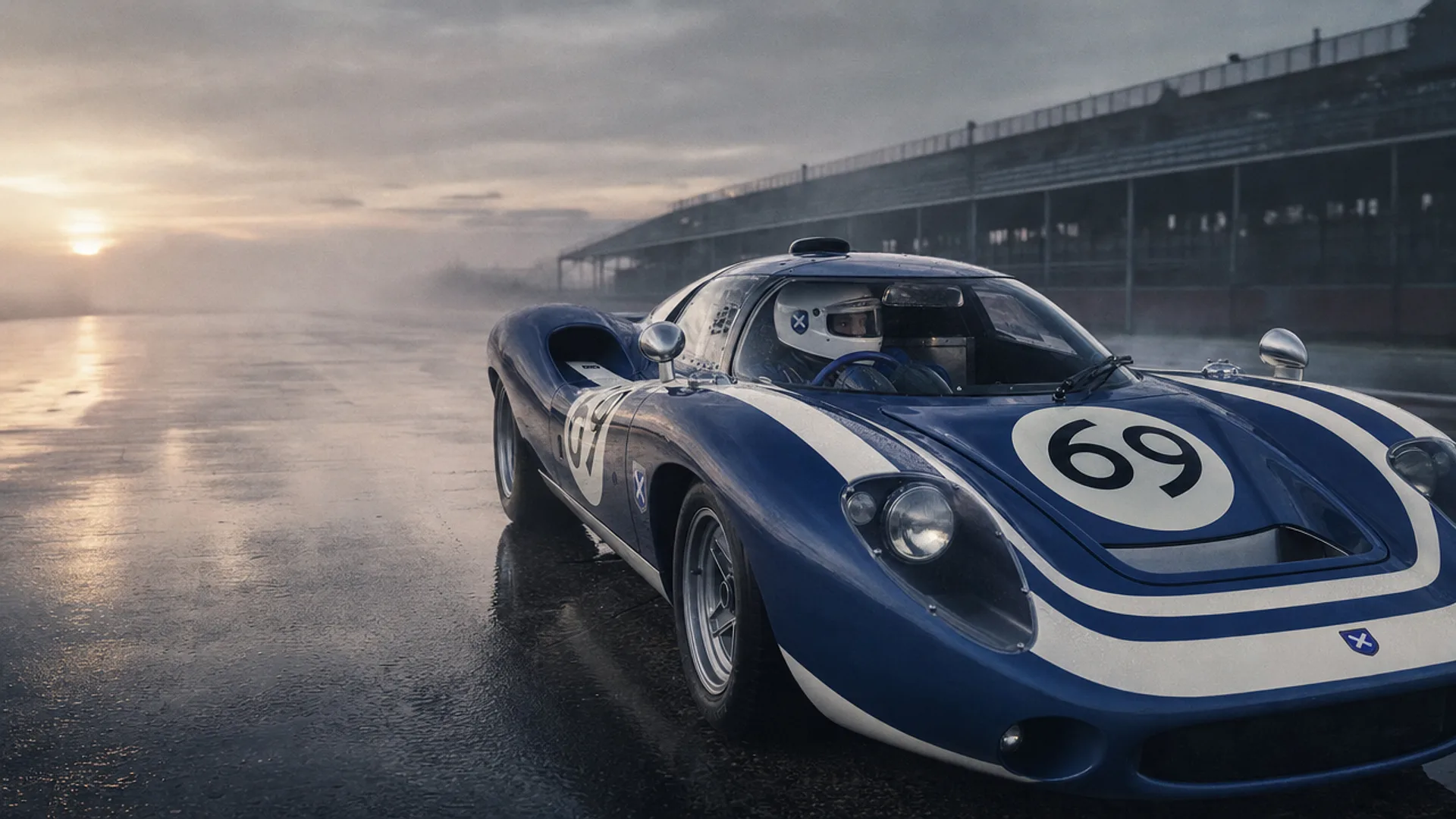 The LM69 on a foggy test track at first light
