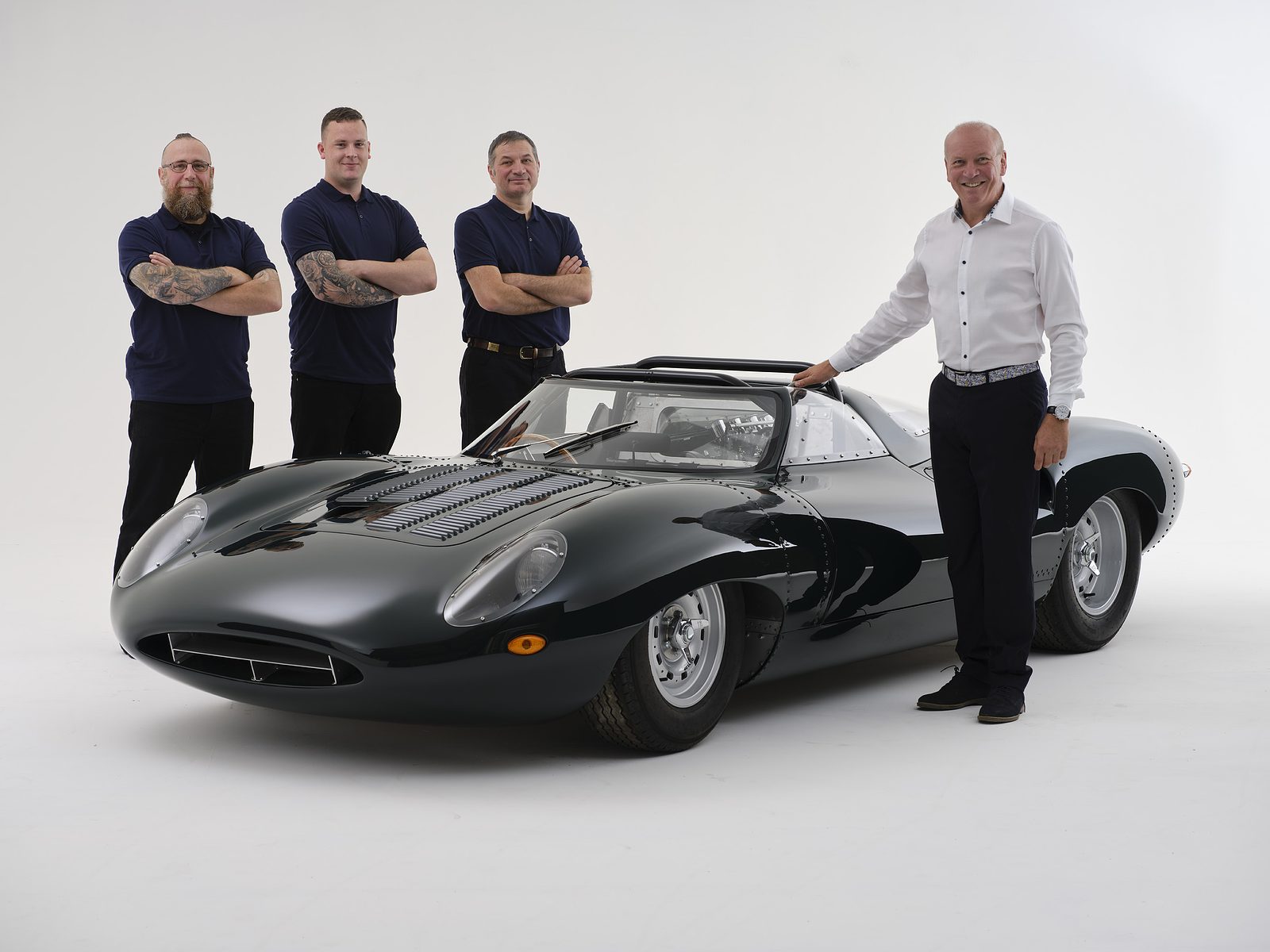 XJ13 Toolroom Copy — build team with the completed car